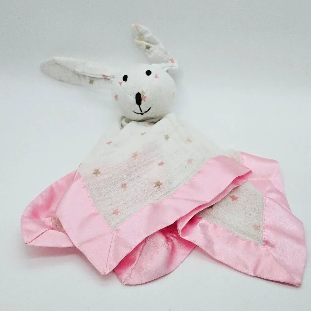 Aden Anais Bunny Lovey Musy Mate Pink Oh My Stars Security Blanket Muslin